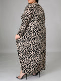 Plus Leopard Print Midi Dress