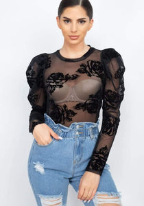 Lace Puff Sleeve Shirt