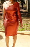 Ms. Valentine Metallic Red Midi