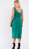 PLUS Shoulder Split Dress