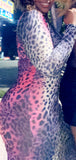 Pink Leopard Midi Dress